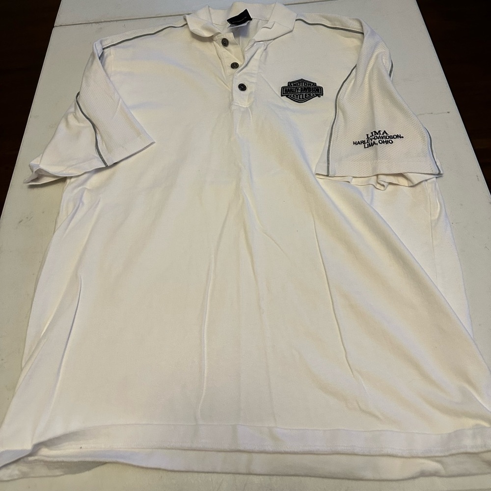 Harley Davidson Men’s Polo white sz Large L